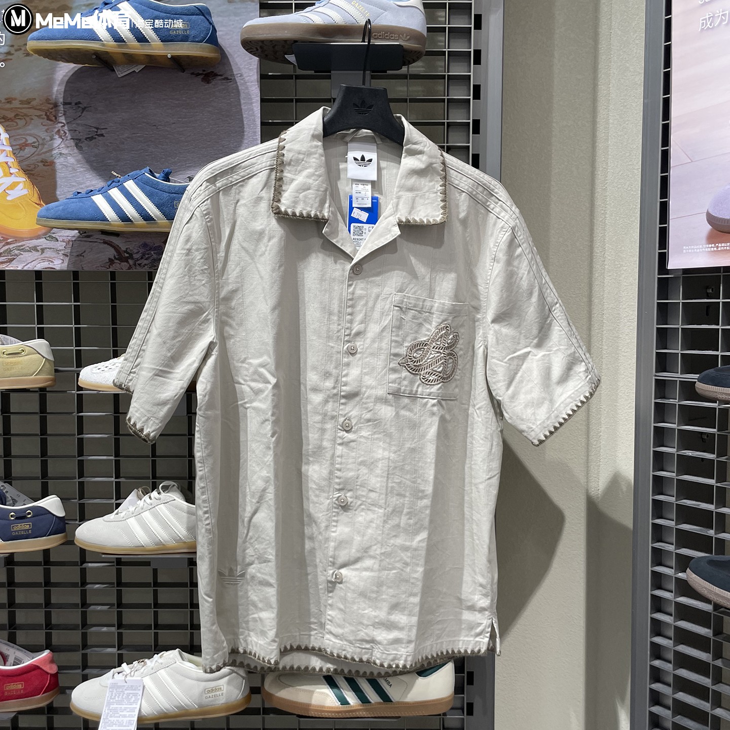 阿迪达斯男装2026秋款RESORT SHIRT度假风宽松休闲短袖衬衫KW8185