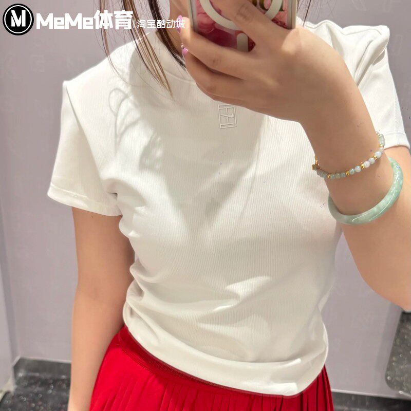 耐克女装2025夏季新品速干修身气质白网球运动短袖T恤 HQ2995-100