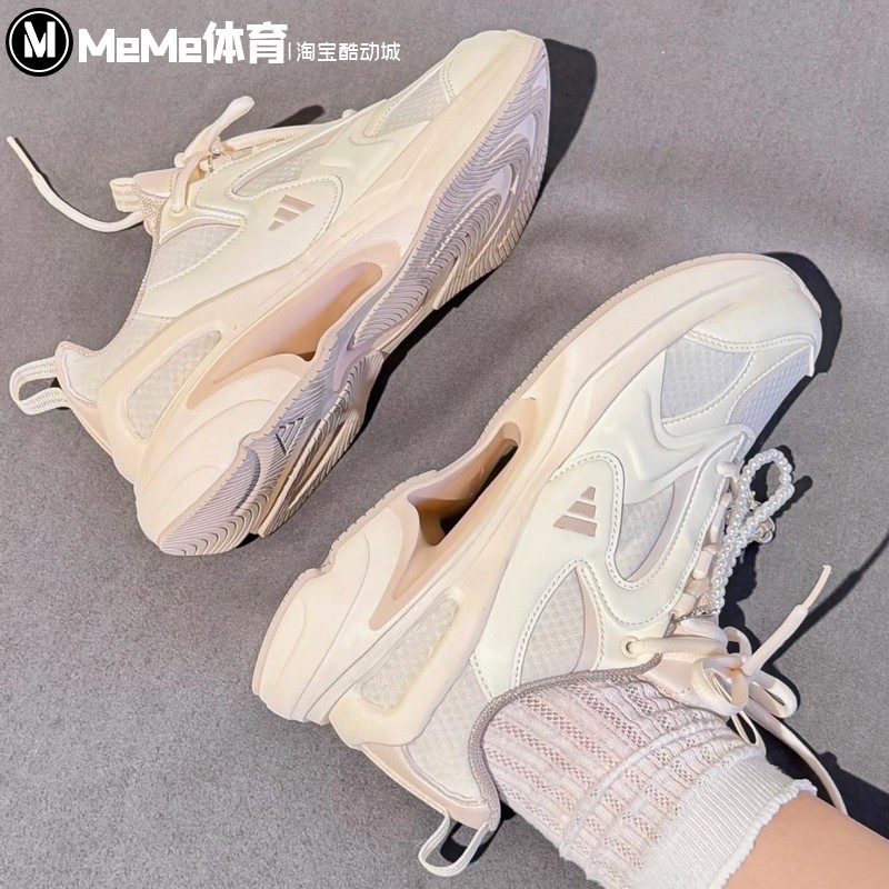 阿迪达斯女鞋2025秋季新品甜美山茶花鞋链复古跑鞋风老爹鞋JP6532