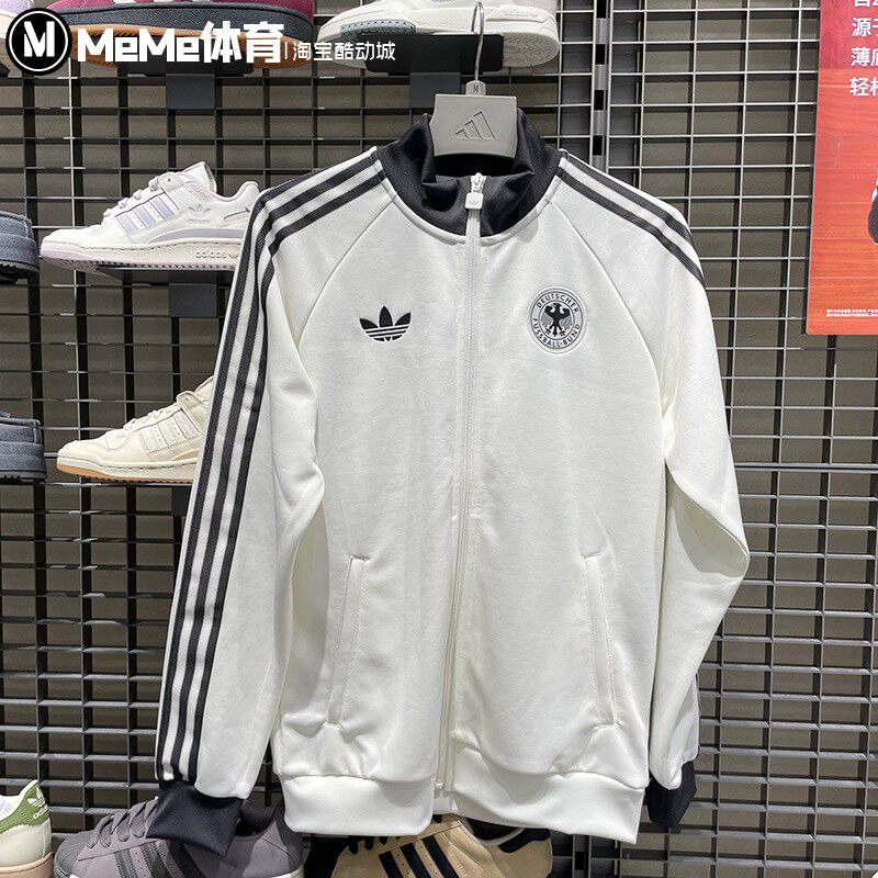阿迪达斯三叶草2026夏新品男子德国队复古足球文化夹克外套KG5096