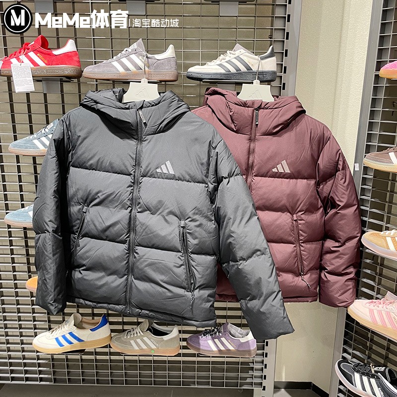 阿迪达斯女子羽绒服2025冬季新品休闲运动保暖面包夹克外套KC5948