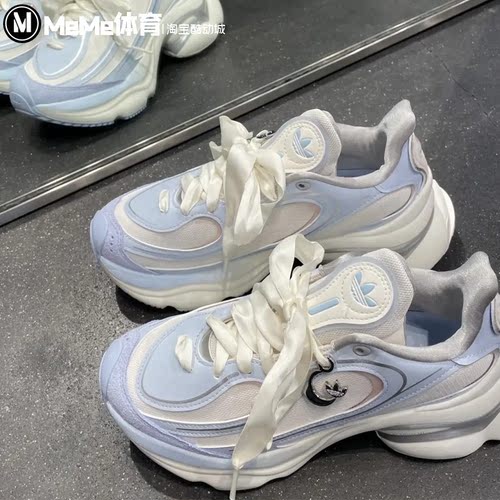 阿迪达斯三叶草女鞋2026秋新品OZVENUZ厚底增高浮蝶老爹鞋 LA3789