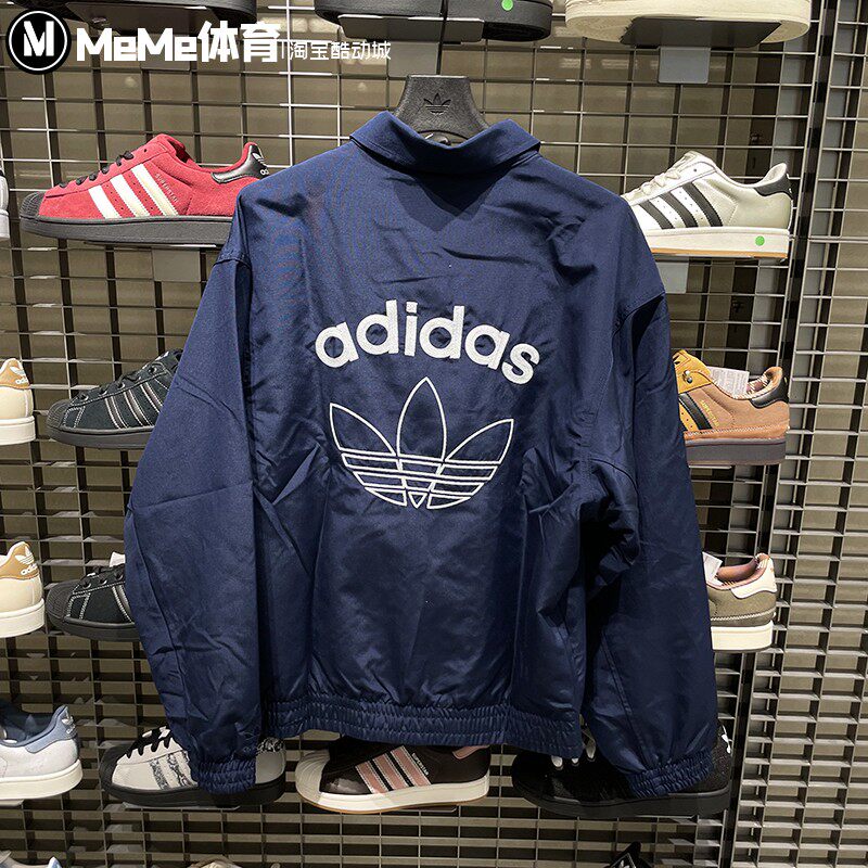 阿迪达斯三叶草男装2025冬季新品梭织帆布宽松运动夹克外套KC0135