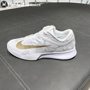 耐克男子硬地球场网球鞋2025冬季新品金色勾减震运动鞋HV1485-100