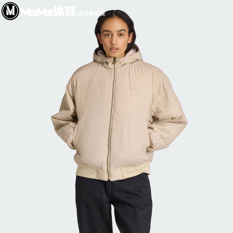 阿迪达斯女装棉服2025冬季新款经典双面穿保暖运动休闲外套KC8421