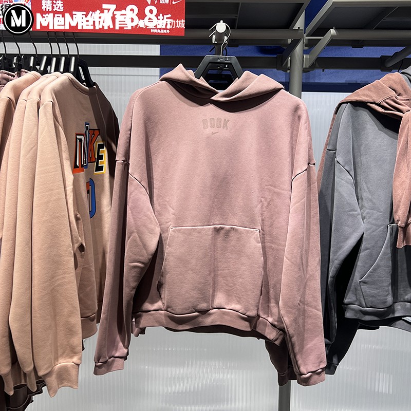 耐克男装复古加绒连帽卫衣套头衫