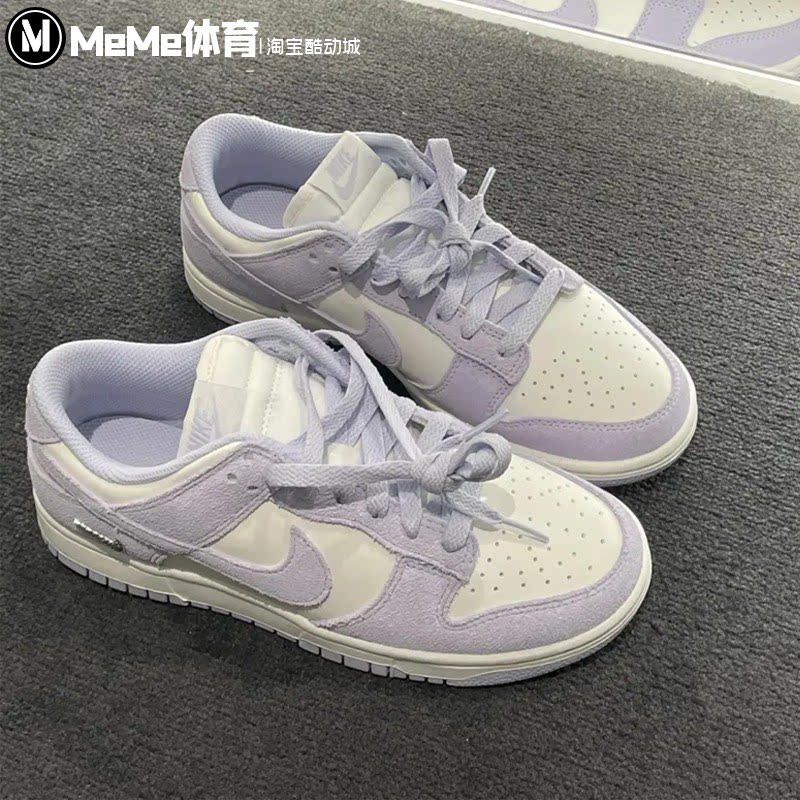 Nike耐克女鞋2026冬款浅紫奶白翻毛皮时尚复古双勾板鞋IO4244-500