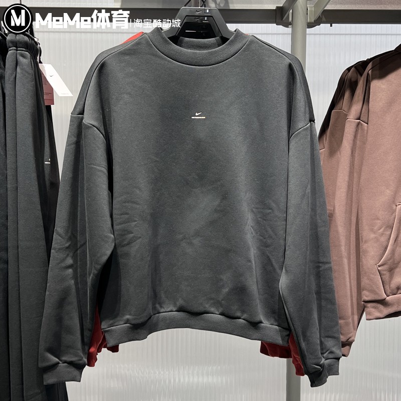耐克男子加绒卫衣2025冬季新品简约保暖圆领运动套头衫IM5902-010