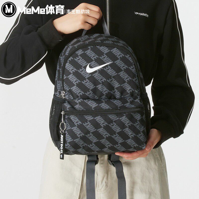 耐克男女包2025秋季新品满印LOGO青少年书包运动双肩包HV6481-010