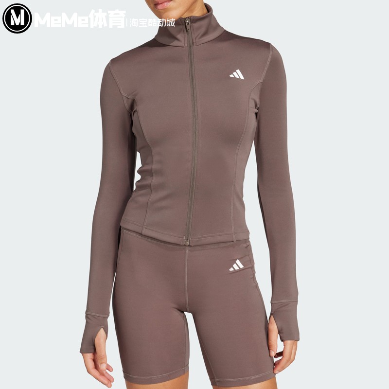 阿迪达斯女装2025秋季新品速干半高领训练健身运动夹克外套JW2802