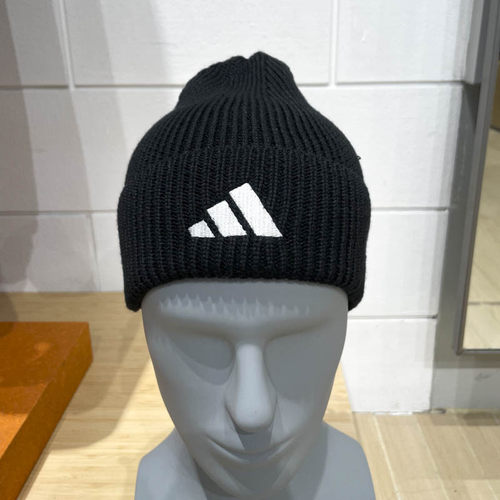 正品Adidas阿迪达斯男女帽2024冬季足球运动百搭保暖针织帽HS9765