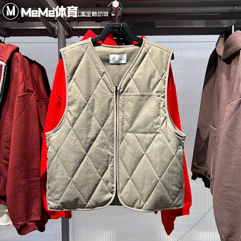 Nike耐克男装马甲2026春季款JORDAN宽松保暖运动棉背心HQ8680-040