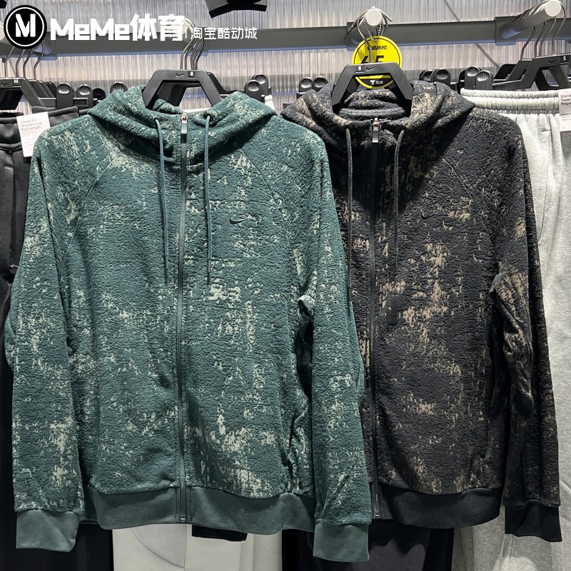 耐克男子运动夹克外套2025冬季新品保暖薄绒宽松连帽衫IF2866-390