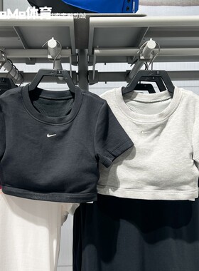 耐克女装2025夏季新品针织短款衬垫一体式运动美背T恤 HF5418-063