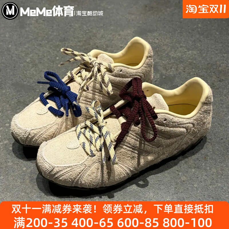 阿迪达斯女鞋2026秋翻毛皮多色鞋带经典复古芭蕾薄底运动鞋LA7682
