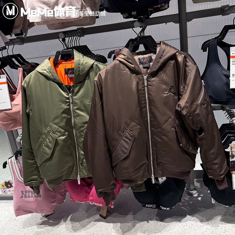 耐克男装2025冬季Jordan宽松梭织保暖防寒连帽棉服外套HV0541-222
