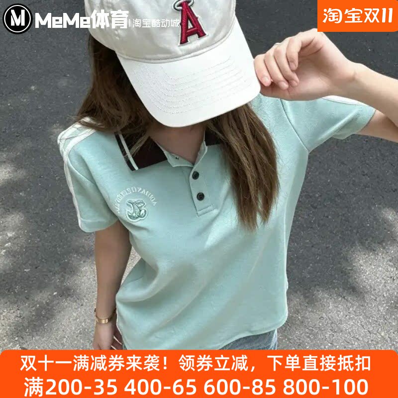 阿迪达斯三叶草女装2026秋款简约甜妹风干净清爽POLO短袖 LD5570