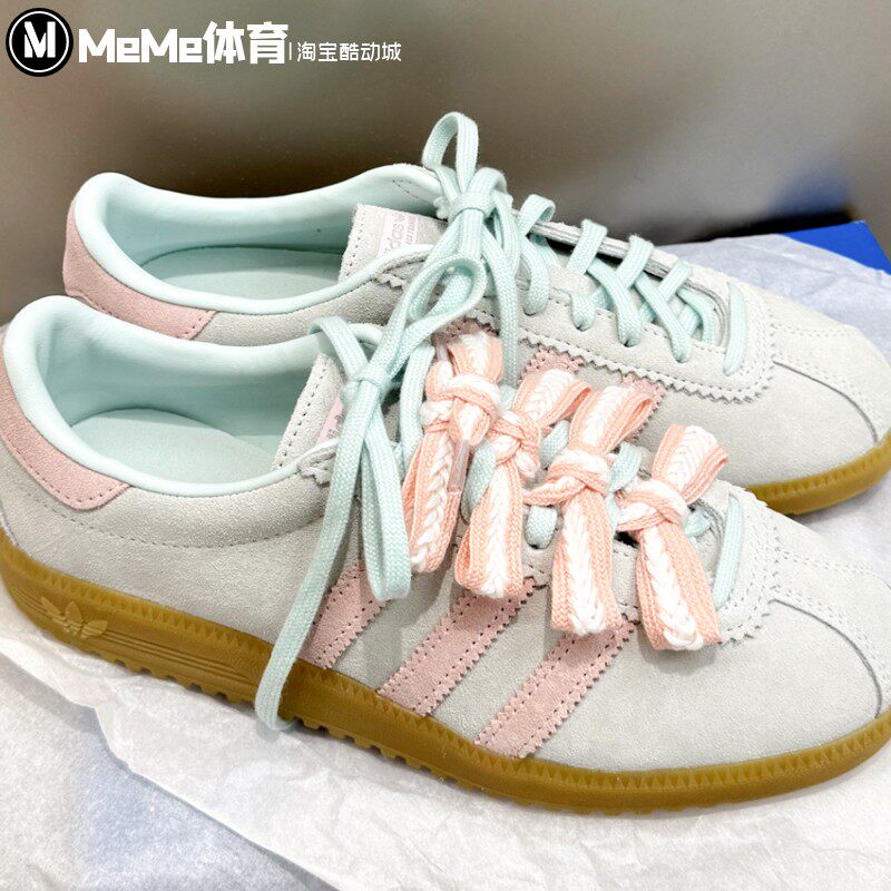 阿迪达斯三叶草女鞋2025夏季清爽玛卡龙配色经典T头鞋板鞋 JS0257