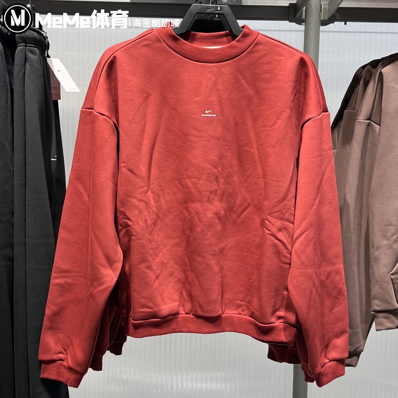 耐克男子加绒保暖卫衣2025冬季新品圆领休闲运动套头衫IM5902-619