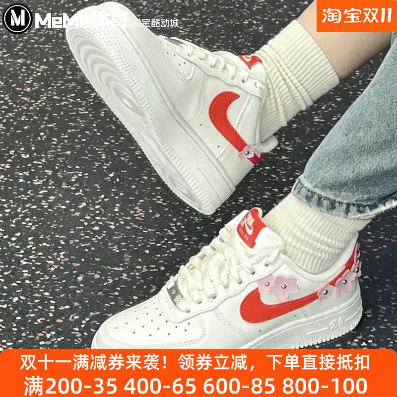 耐克女鞋2026秋款AF1空军一号红勾低帮板鞋厚底运动鞋 IR8637-101