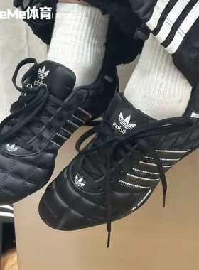 阿迪达斯三叶草女鞋2025冬季新品酷飒赛车风薄底缎面休闲鞋JS0286