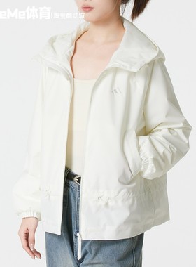 阿迪达斯2026春款女子运动外套宽松薄绒连帽防风衣 KS2809 KS2807