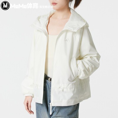 阿迪达斯2026春款女子运动外套宽松薄绒连帽防风衣 KS2809 KS2807