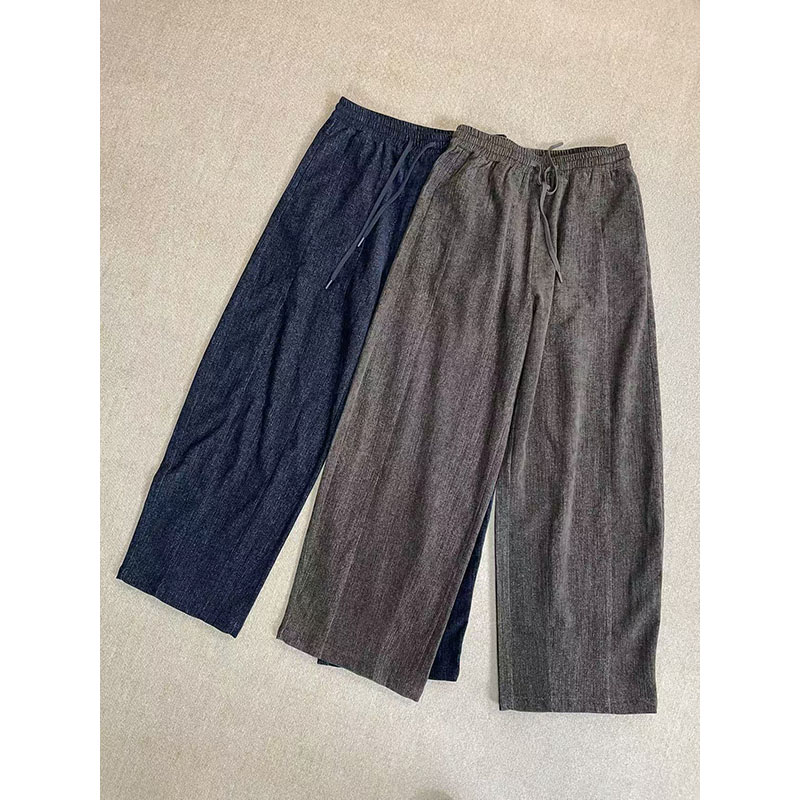 2025秋冬新款高腰显瘦百搭厚款植绒直筒长裤12831