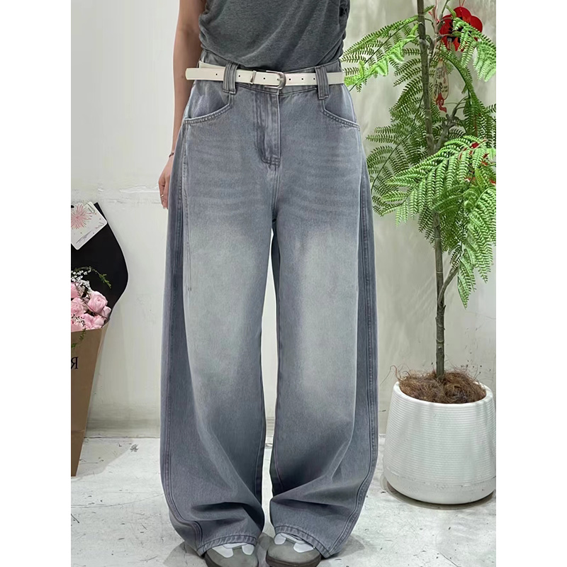 2026新款百搭时尚常规款半松紧腰牛仔休闲长裤86130