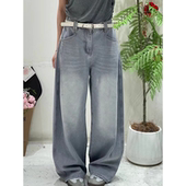 半松紧腰牛仔休闲长裤 常规款 86130 百搭时尚 2026新款