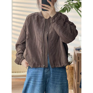 2025新款圆领棒球服短款外套女宽松显瘦时尚休闲夹克上衣10936