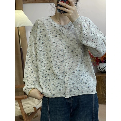 针织小碎花开衫 2666