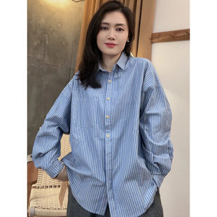 2025秋款 1219 POLO欧货蓝色系条纹衬衫