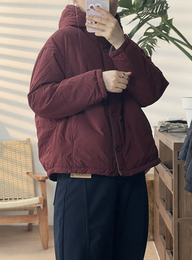 2025新款连帽棉衣女宽松加厚保暖棉服通勤外套9701