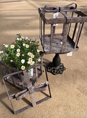 莫里斯花园 花园杂货厚铁礼物礼盒种植盆花笼花盒烛台