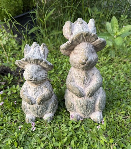 莫里斯花园 花园杂货花园摆件水泥材质可爱礼帽兔子