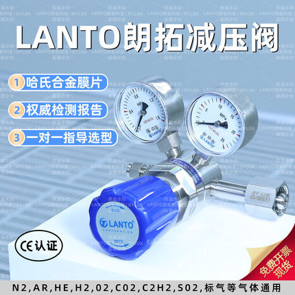 朗拓减压阀316L不锈钢气体精密调压阀减压器耐腐蚀氨气氧气氮气氢