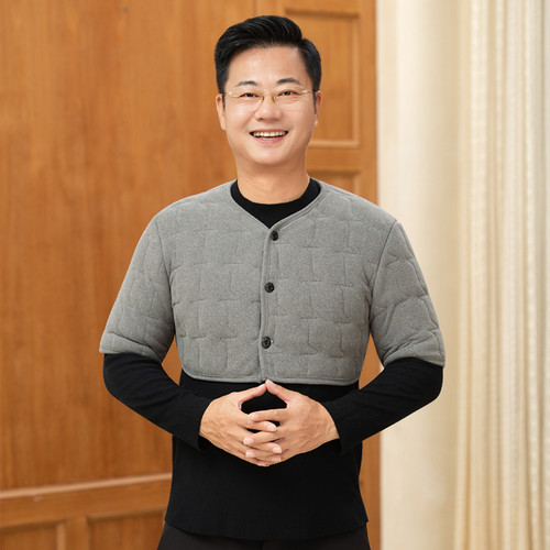 中老年男装加厚护肩颈椎坎肩爸爸装睡觉保暖防寒披肩男士秋冬马甲
