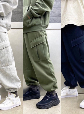 22aw DAlWA PIER39S日系宽松抽绳大兜收脚加绒运动工装卫裤长裤