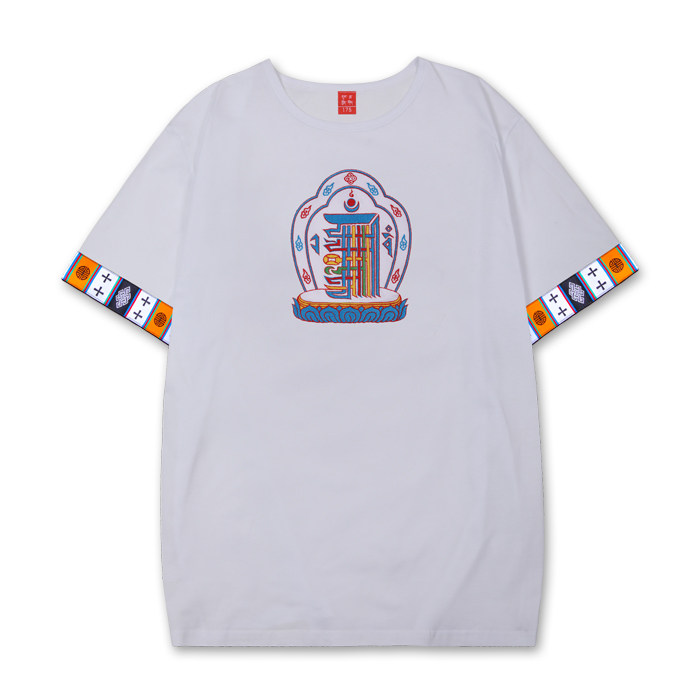 彩螺服飾夏季藏族T恤藏式襯衫民族風純棉刺繡文化衫短袖十相圖T恤在類目 男裝, T恤中 - 來自Buy2taobao.com提供專業的淘寶代購服務