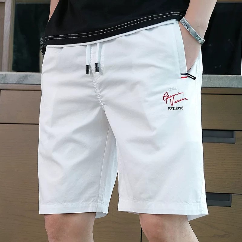 吉普纯棉短裤男夏季薄款白色沙滩