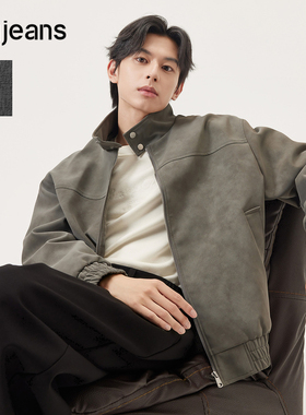 gxg.jeans男装 美式复古宽松立领工装飞行夹克外套男生 26春热卖