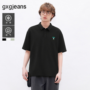 多色趣味绣花休闲翻领短袖 新款 POLO衫 25年夏季 男 gxg.jeans男装