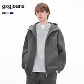 26春新品 gxgjeans男 空气棉多色简约宽松休闲运动连帽卫衣外套男