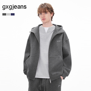26春新品 gxgjeans男 空气棉多色简约宽松休闲运动连帽卫衣外套男