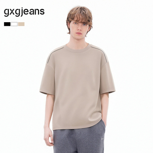 26夏新品 t恤男 多色肩部嵌条休闲宽松圆领短袖 gxgjeans男装