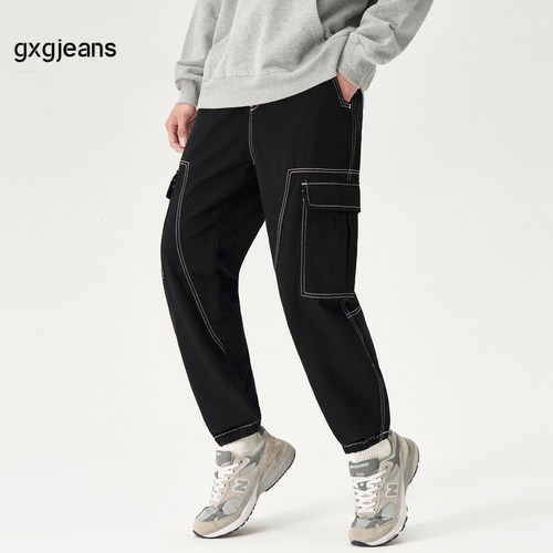 gxgjeans男装休闲长裤明线工装