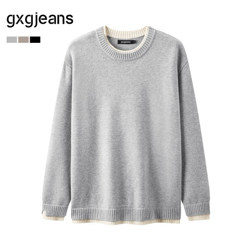 假两件 套头圆领线衫