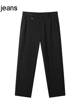 gxg.jeans男装 加绒黑色通勤宽松直筒休闲西裤长裤男裤25秋冬热卖