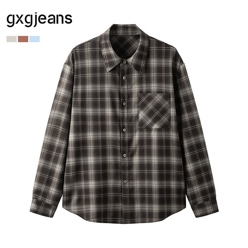 复古格纹 宽松版型衬衫